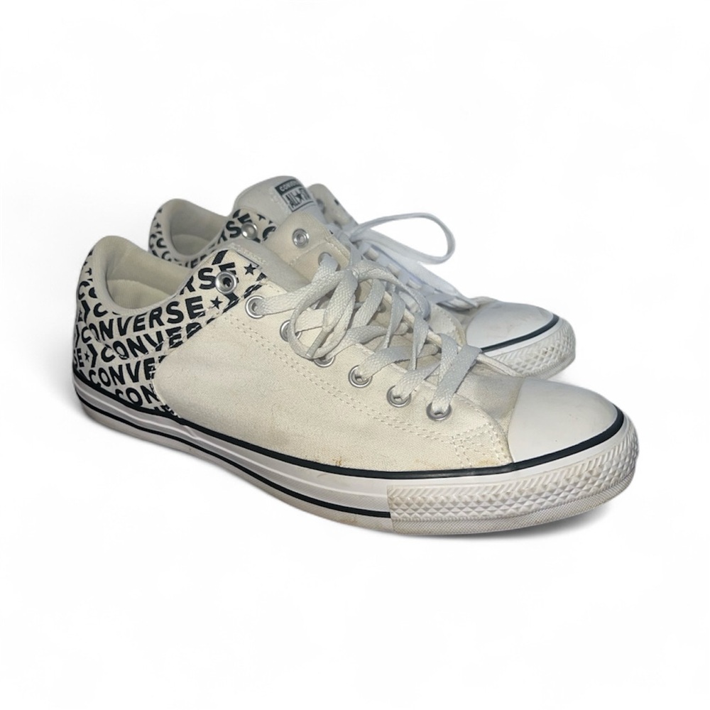 Converse All Star High Street Ox Low Top White Wordmark Men's Shoes Size 12